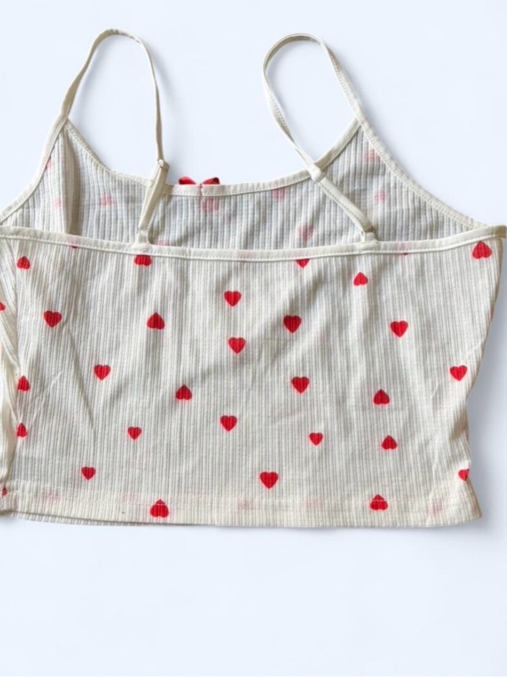 Heart Print Ribbed Cami & Shorts Set - Picture 3 of 5